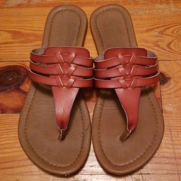 cute brown flip flops